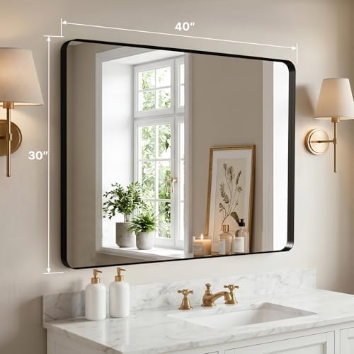 40"x30" Bathroom Vanity Mirror for Wall Aluminum Framed Farmhouse Rectangle - Image 2