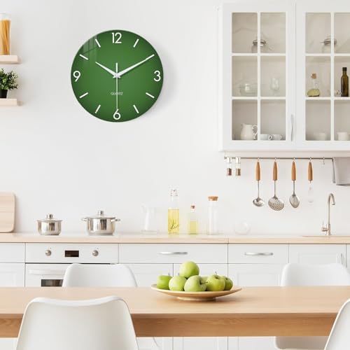 XFM Modern Green Wall Clock Battery Operated 16 Inch Silent - Image 4
