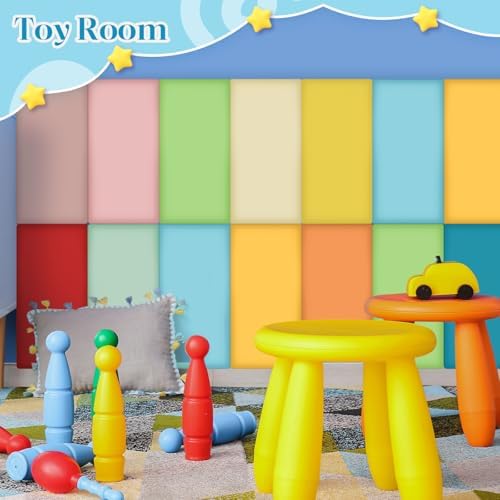 12 Pack Wall Padding Headboard 15.75" x 7.87" x 1.18" Rainbow Colors - Image 4