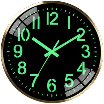Wall clock 12-inch metal frame luminous silent time accurate by Unknown