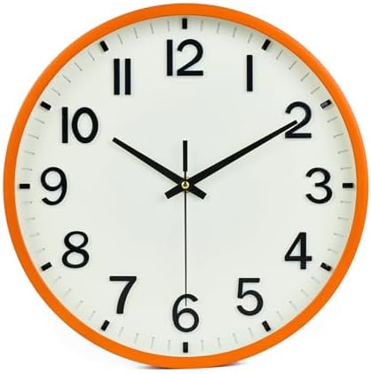 Wall Clock 10 Inch Silent Non-Ticking Modern Clocks Battery Operated Beige by Moiubik