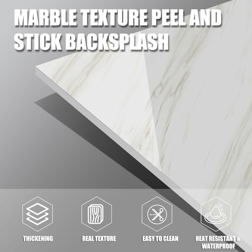 Marble Peel and Stick Backsplash 23.6 x11.8 in - Image 3