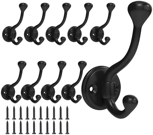 10 Pack wall Hooks for Hanging, Heavy Duty Coat Hook wall Mount, Apply to by TEBGEAG