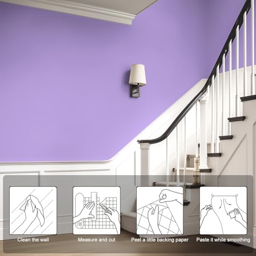 Purple Peel and Stick Wallpaper Solid Purple Contact Paper A Set of 23.6"x472" - Image 2