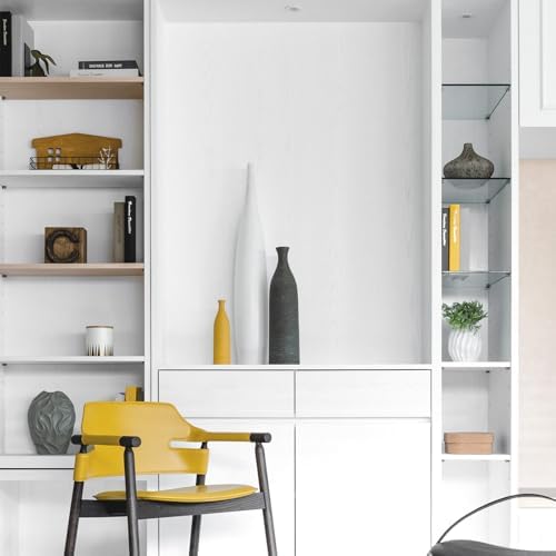 White Peel and Stick Wallpaper 23.6"x472" Solid Colour Contact Paper Modern - Image 5
