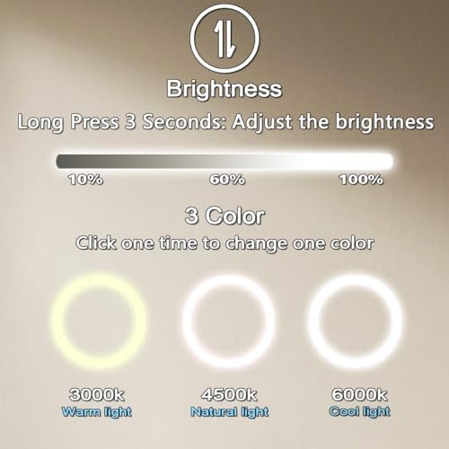 30 Inch Gold Bathroom Round LED Mirror - Image 4