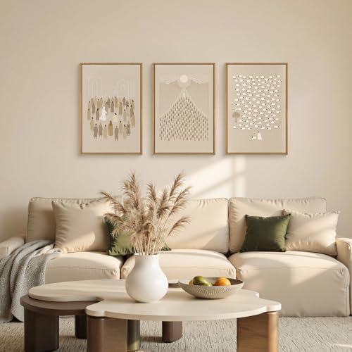 Large Jesus Christian Framed Canvas Wall Art, Boho Lost Sheep Wall Decor - Image 2