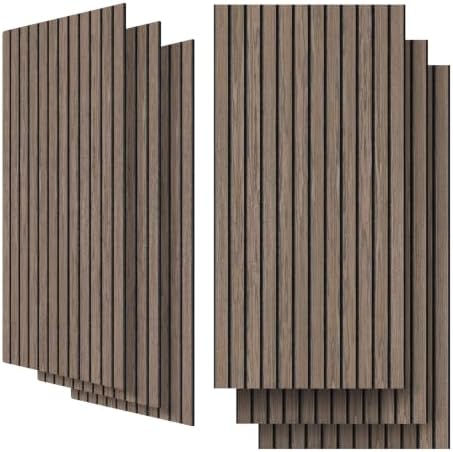 6 Pack Acoustic Panels, 47.2" x 23.6" Sound Proof Panels, Walnut Color by UMIACOUSTIC