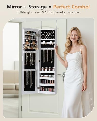 Nicetree Jewelry Cabinet Armoire, Hanging Jewelry Organizers and Storage - Image 5