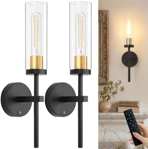 Shenmoyl Set of 2 Wall Sconces, 5200 mAh Battery Operated Wall Sconce by Shenmoyl