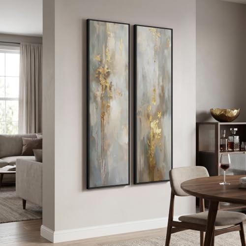 Framed Abstract Vertical Wall Art - Image 2