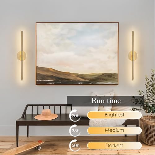 KARTOOSH Battery Operated Wall Sconces Set of Two Wireless Wall Lights - Image 4