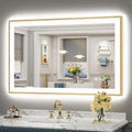 48x30 Gold LED Bathroom Mirror by Awandee