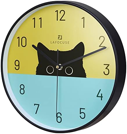 Lafocuse Black Cat Clock for Kids, Cat Wall Clocks Battery Operated 12 Inch - Image 5
