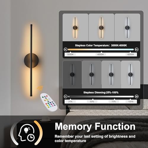 KARTOOSH Battery Operated Wall Sconces Set of Two Wireless Wall Lights - Image 6