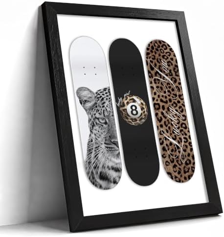 Stockholm Cheetah Skateboard Wall Art Canvas 12x16in – Modern Leopard Print by JBZDD