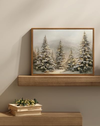 InSimSea Framed Winter Christmas Wall Art Decor, Winter Pine Forest - Image 6