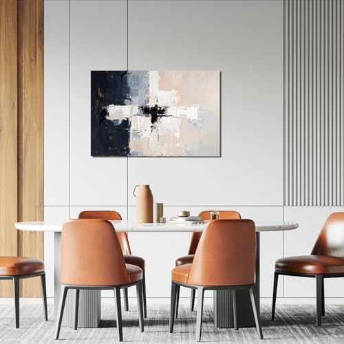 Modern Black and White Abstract Canvas Wall Art - Image 4