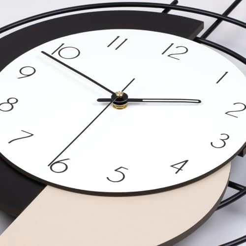 Large Wall Clock for Living Room Decor Modern Decorative Black Wood Wall Clock - Image 5