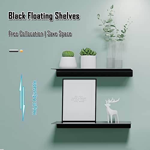 HNVNER Adhesive Shelves for Wall, Metal Floating Shelf 2 Pack, 15.7x4.9IN - Image 3
