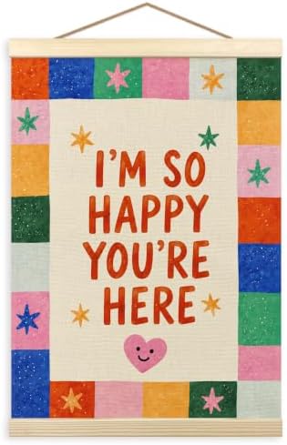 madalo I'm so Happy You're Here Wall Art Poster Hanger Frame, kids Welcome Sign by Unknown