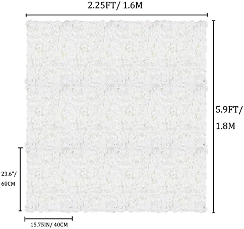 BLOSMON Flower Wall Panel Backdrop Decor, Ivory White, 24 x 16 Inch - Image 2