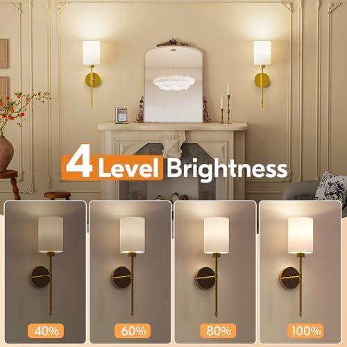 NIORSUN 20.67 inch Battery Operated Wall Sconce Set of 2, 9 Colors Wireless - Image 3