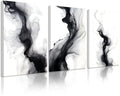 Black White Abstract Wall Art Decor Set of 3 Modern Wall Art Minimalist Canvas by Unknown