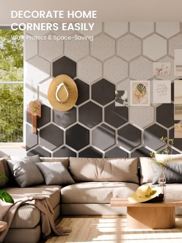 Fluxynara 12-Pack Hexagon Felt Bulletin Board Tiles, Concrete Echo-1 - Image 4