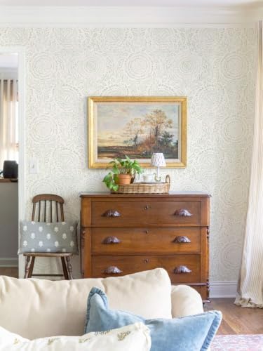 Ismoon Green Peel and Stick Wallpaper Boho Floral Contact Paper 17.3x196in - Image 6