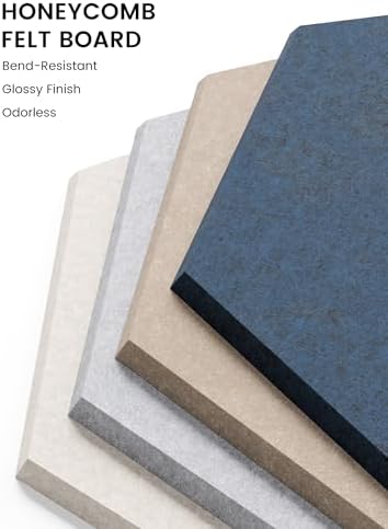 Fluxynara 8-Pack Hexagon Felt Bulletin Board Tiles, Nordic Slate-1 - Image 3