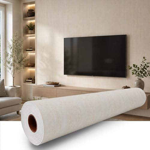 Beige Travertine Peel and Stick Wallpaper, 23.6 x 118 in by Qorqeous-PeelStickShine