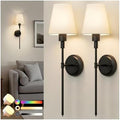 Battery Operated Wall Sconce: Set of 2 Wireless Wall Light 12000mAh by DORESshop