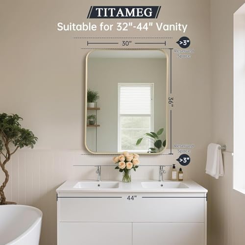 Matte Gold Bathroom Vanity Mirror - Image 6