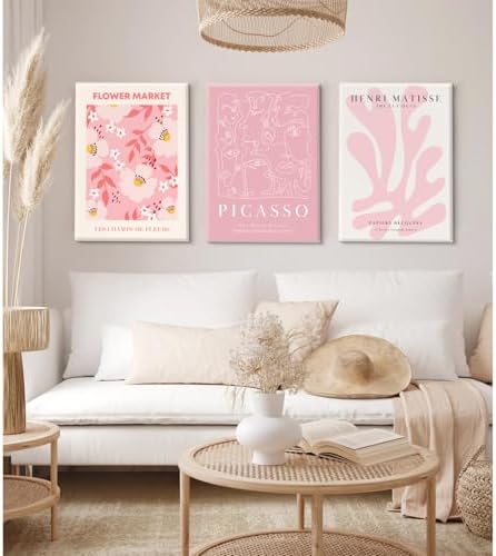 Matisse Abstract Wall Art Decor Pink Flower Canvas Pictures Picasso Aesthetic - Image 7