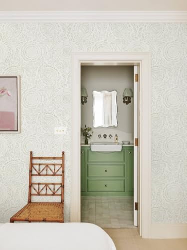 Ismoon Green Peel and Stick Wallpaper Boho Floral Contact Paper 17.3x78.7in - Image 5