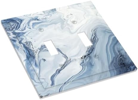 Decorative Switch Plates Blue Marble Pattern 2 Gang Double Toggle Wall Plate - Image 3