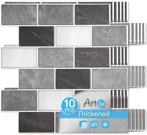 Art3d 10-Pack Subway Tiles Peel and Stick Backsplash, 12 x 12 Inch by Art3d