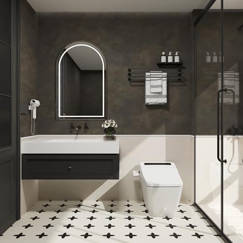 JSEVEM 16"×118" Thick Darker Black Brown Tan Grey Rusty Concrete Wallpaper Peel - Image 6