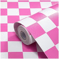 OSECAGE Pink Peel and Stick Wallpaper Checkered Contact Paper 17.7"x78.8" by OSECAGE