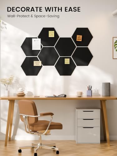 Fluxynara 8-Pack Hexagon Felt Bulletin Board Tiles - Image 6