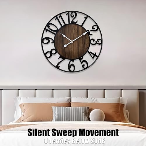 16 Inch Large Wall Clock for Living Room Bedroom Kitchen Mantel Decor, Silent - Image 2