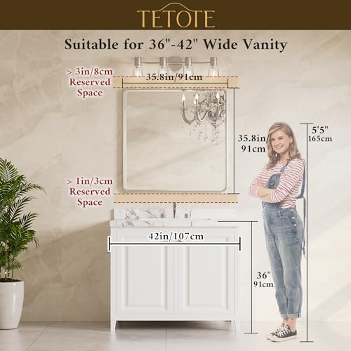 TETOTE Brushed Gold Vanity Mirror - Image 2