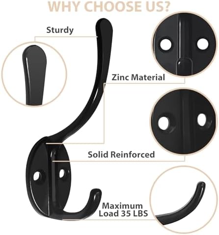 Homanu 14 Pack Coat Hooks Wall Mounted - Image 3