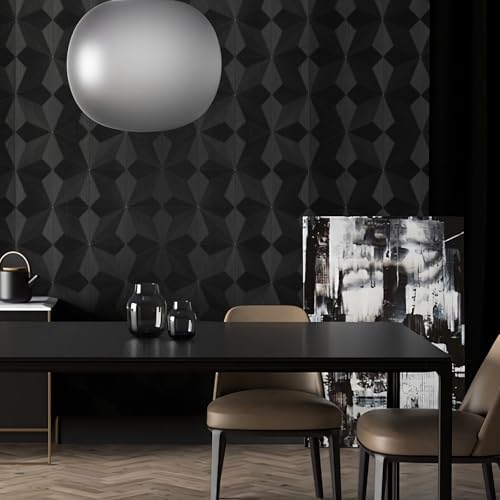 3D Peel and Stick Wallpaper Black Contact Paper 15.7'' X 197'' Wall Paper - Image 2