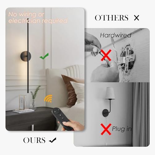 KARTOOSH Battery Operated Wall Sconces Set of Two Wireless Wall Lights - Image 2