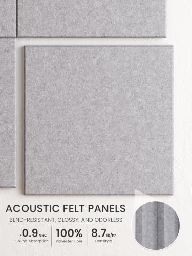 Bumusty 36"x 24" Large Felt Bulletin Board Tiles, Soft Gray - Image 3