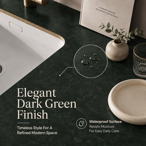 Abyssaly Dark Green Peel and Stick Wallpaper 23.6" x 118" Modern Textured - Image 5