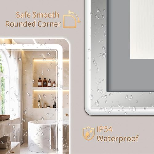 BEAUTYPEAK 32"x40" LED Bathroom Mirror - Image 4