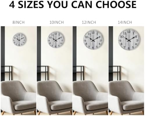 14 Inch Wall Clock Battery Operated, Wooden Rustic Boho Wall Clocks - Image 5